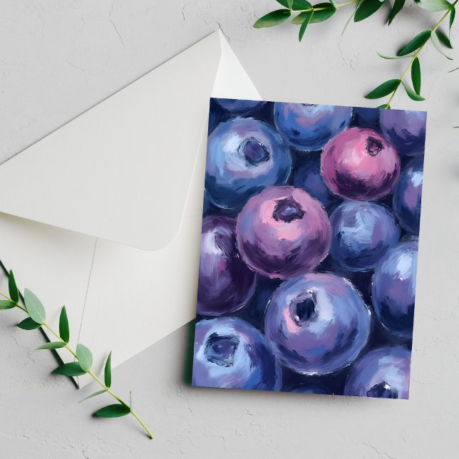 Beaux Bleuets | Carte de peinture de fruits (Créateur téléchargé)