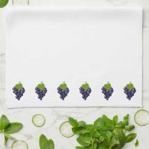Beaux Bouquets de Raisins sur Serviette de Cuisine