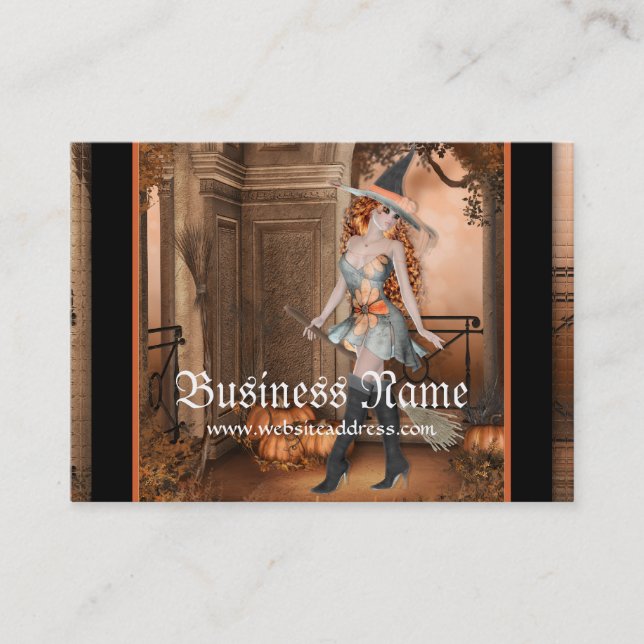 Beaux cartes de visite d'imaginaire de la sorcière (Devant)