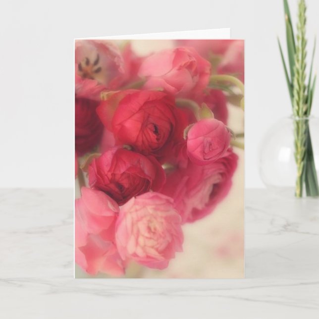 Beaux Cartes pour notes floraux roses (Devant)