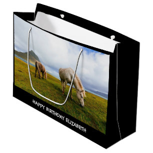 Beaux chevaux Grand sac cadeau