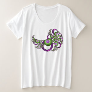 Beaux cœurs verts roses modernes abstraits fractal