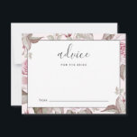 Beaux conseils de roses roses pour la mariée<br><div class="desc">Belles roses aquarelles rose pastel Fleurs florales avec de beaux conseils de script pour la carte de la mariée.</div>