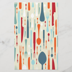 Beaux couteaux de cuisine abstraits fourchettes cu