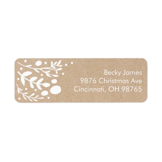 Beaux étiquettes de adresse de Noël de feuillage