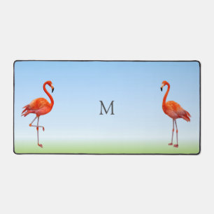 Beaux Flamants Roses & Monogramme