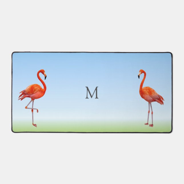 Beaux Flamants Roses & Monogramme (Recto)