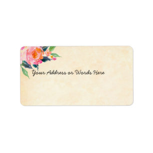 Beaux fleurs florales Étiquettes de adresse