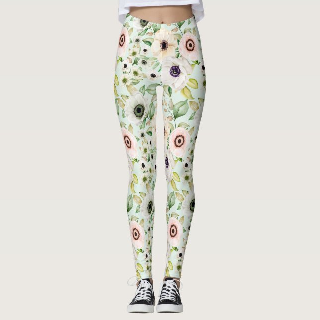 Beaux Leggings Floraux (Devant)