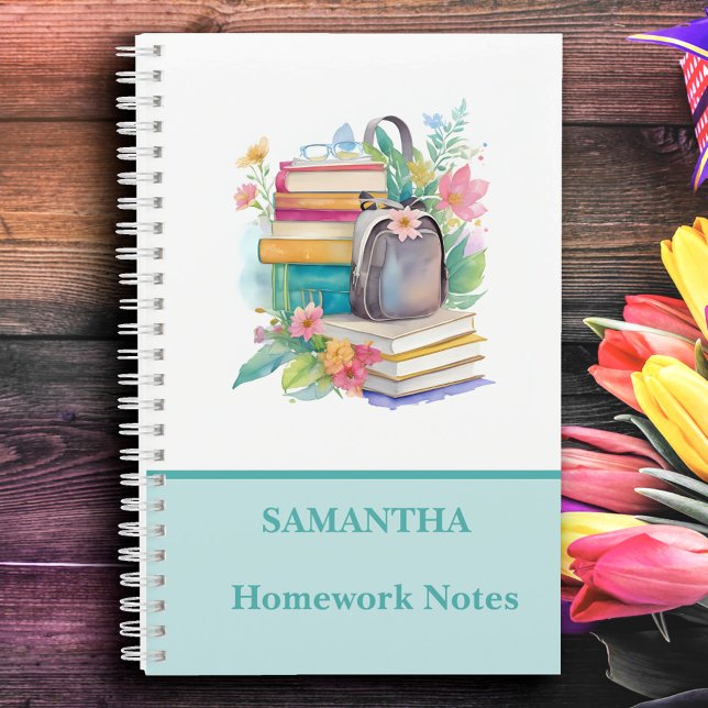 Beaux Livres Aquarelle Fleurs École Couleurs Vives (Créateur téléchargé)