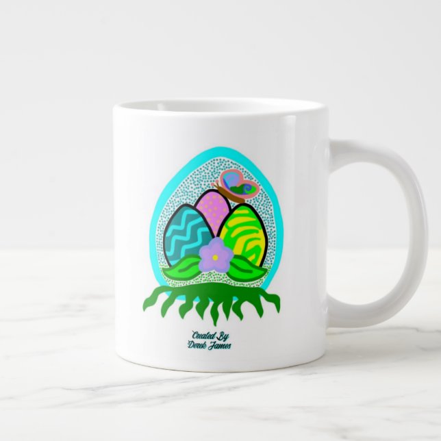 Beaux oeufs de Pâques Jumbo Café Mug (Droite)