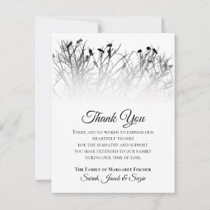 Beaux oiseaux dans les arbres Merci Carte de Sympa