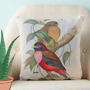Beaux oiseaux Vintages Coussin réversible