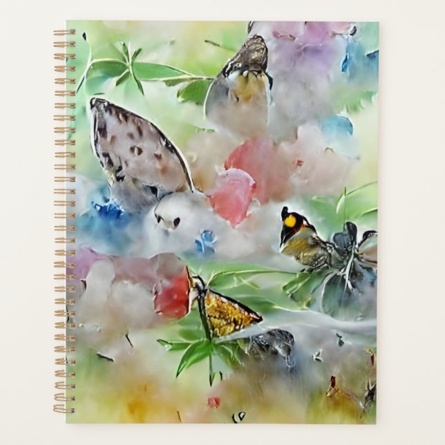Beaux papillons à l'aquarelle Art généré par IA (Devant)