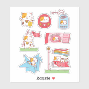 Beaux plaisirs de la chance japonaise Sticker Pack