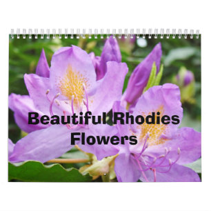 Beaux Rhodies Fleurs Calendrier Nature Coloré
