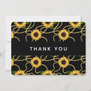 Beaux tournesols jaunes Motif élégant Merci