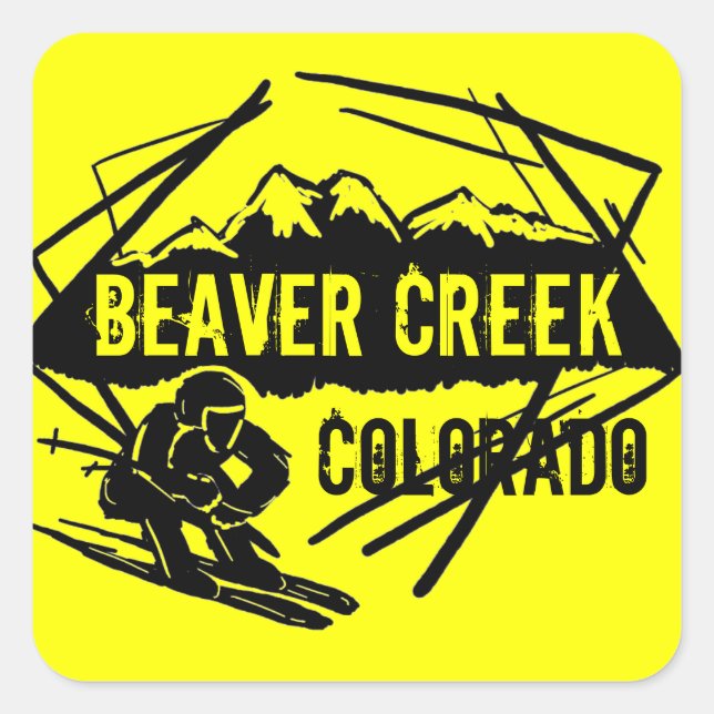 Beaver Creek Colorado stickers jaune ski (Devant)