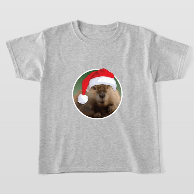 Beaver de Noël - T-shirt de base pour enfants (Poser)