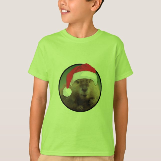Beaver de Noël - T-shirt de base pour enfants (Devant)