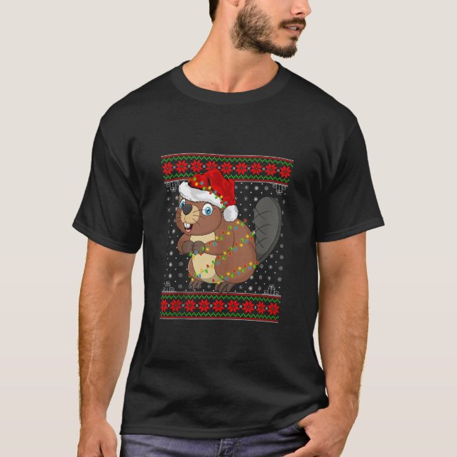 Beaver Feux de Noël Génial Style Sweat Père Noël B (Devant)