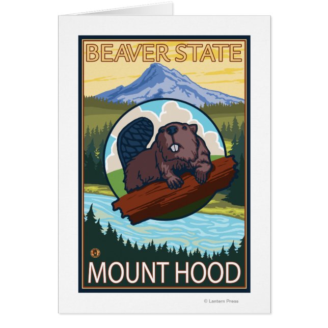 Beaver & Mt Hood, OregonVintage Affiche de voyage (Devant)