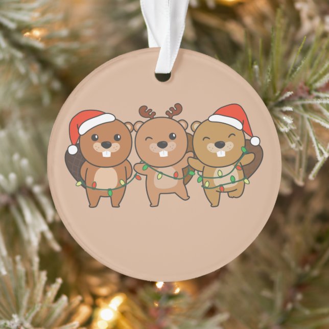 Beaver Noël Animaux de Noël Cute Beaver Orn (Arbre)