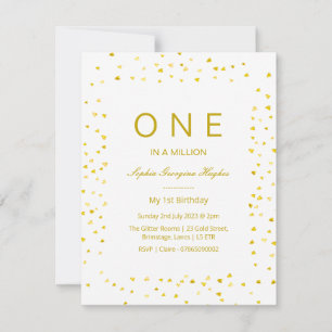 bébé 1er anniversaire, une invitation sur un milli