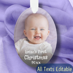 Bébé 1er Noël Créer votre propre photo Nom Texte