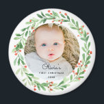 Bébé 1er Noël Magnet photo<br><div class="desc">Aimant photo de Noël du bébé</div>