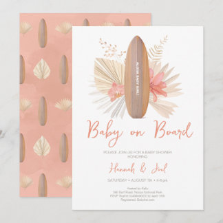 Bébé à bord Aloha Baby Girl Shower Invitation
