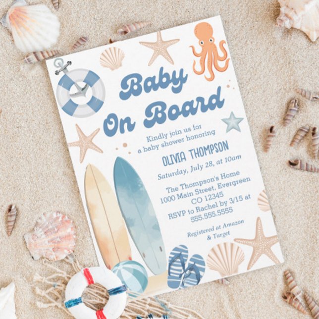 Bébé à bord Baby shower Beach Invitation (Créateur téléchargé)