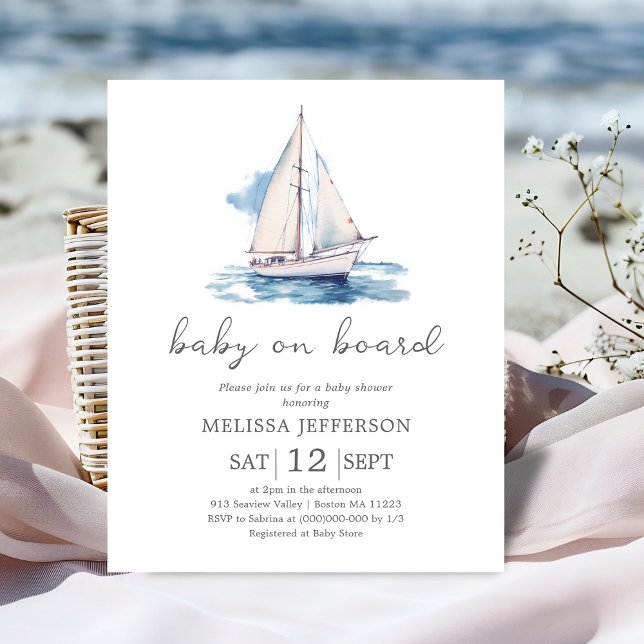 Bébé à bord Baby shower de bateau Invitation budgé (Créateur téléchargé)