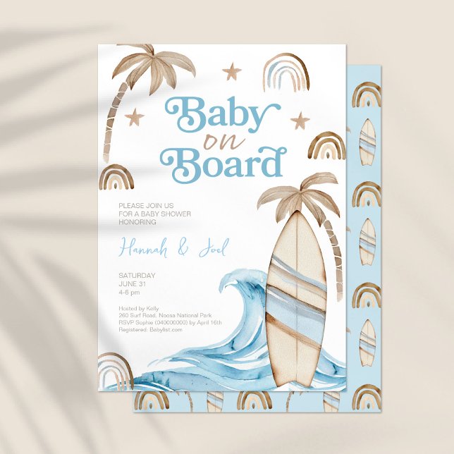 Bébé à bord Boy Boho Baby shower Invitation (Créateur téléchargé)