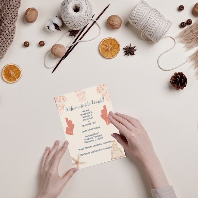 Bébé à bord Faire-part de naissance côtière (Créateur téléchargé)