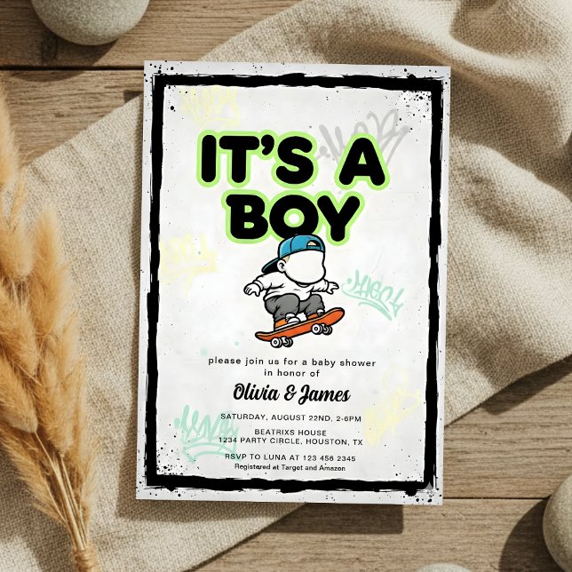 Bébé à bord Invitation à la fête de baby shower sk (Créateur téléchargé)