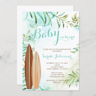 Bébé à bord Invitation Baby shower Surf