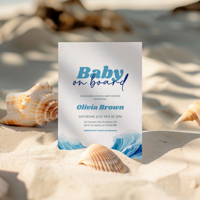 Bébé à bord Invitation Baby shower, Surf bébé (Créateur téléchargé)