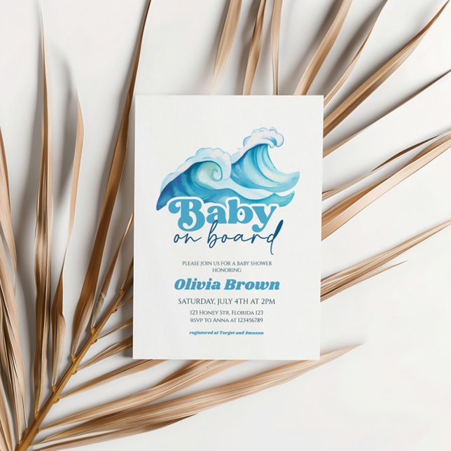 Bébé à bord Invitation Baby shower, Surf bébé (Créateur téléchargé)