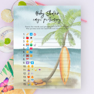 Bébé à bord - Jeu d'images Emoji Baby Shower