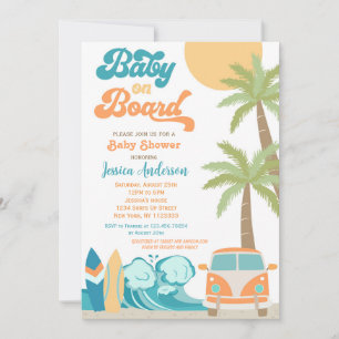 Bébé à bord Surf bébé douche Invitations
