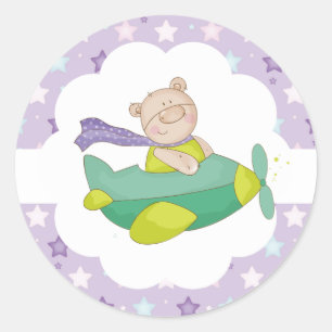 Bébé adorable Teddy Bear Classic Round Sticker