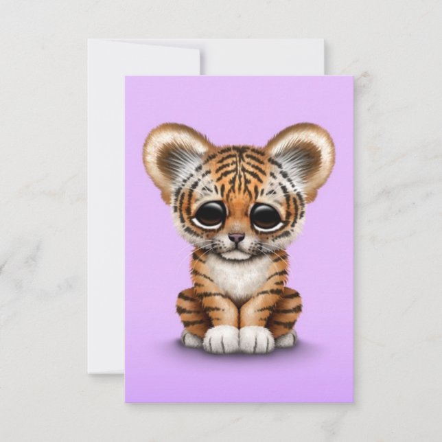 Bébé adorable Tiger Cub sur pourpre (Devant)