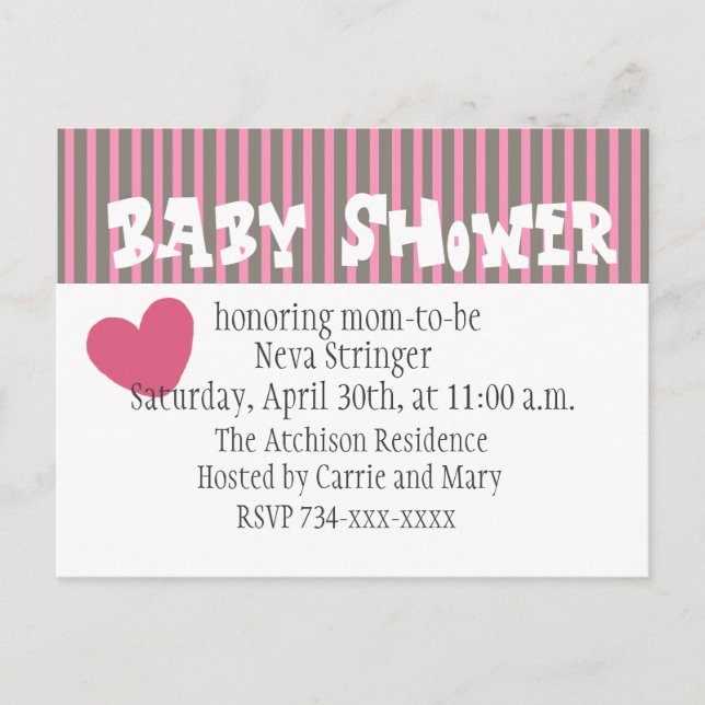 Bébé Amour, Baby shower carte postale Invitation (Devant)