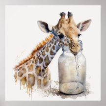 Bébé animal pour la pépinière, affiche de la giraf