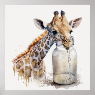 Bébé animal pour la pépinière, affiche de la giraf