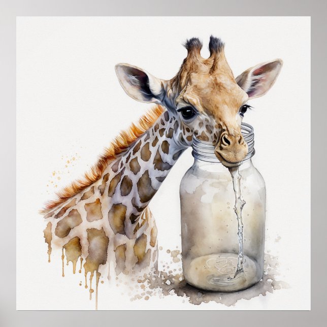 Bébé animal pour la pépinière, affiche de la giraf (Devant)
