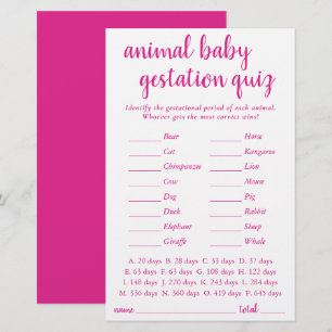 Bébé animal simple   Jeu de gestation rose chaud
