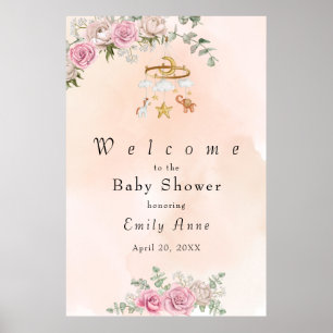Bébé Animaux Carrousel Pêche Baby shower Poster