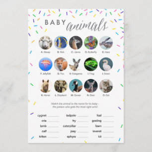 Bébé Animaux Douche Carte - Sprinkles Thème